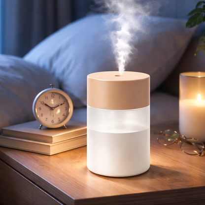 Nawilżacz powietrza ultradźwiękowy USB - cichy dyfuzor aromaterapii LED | wysyłka z Polski